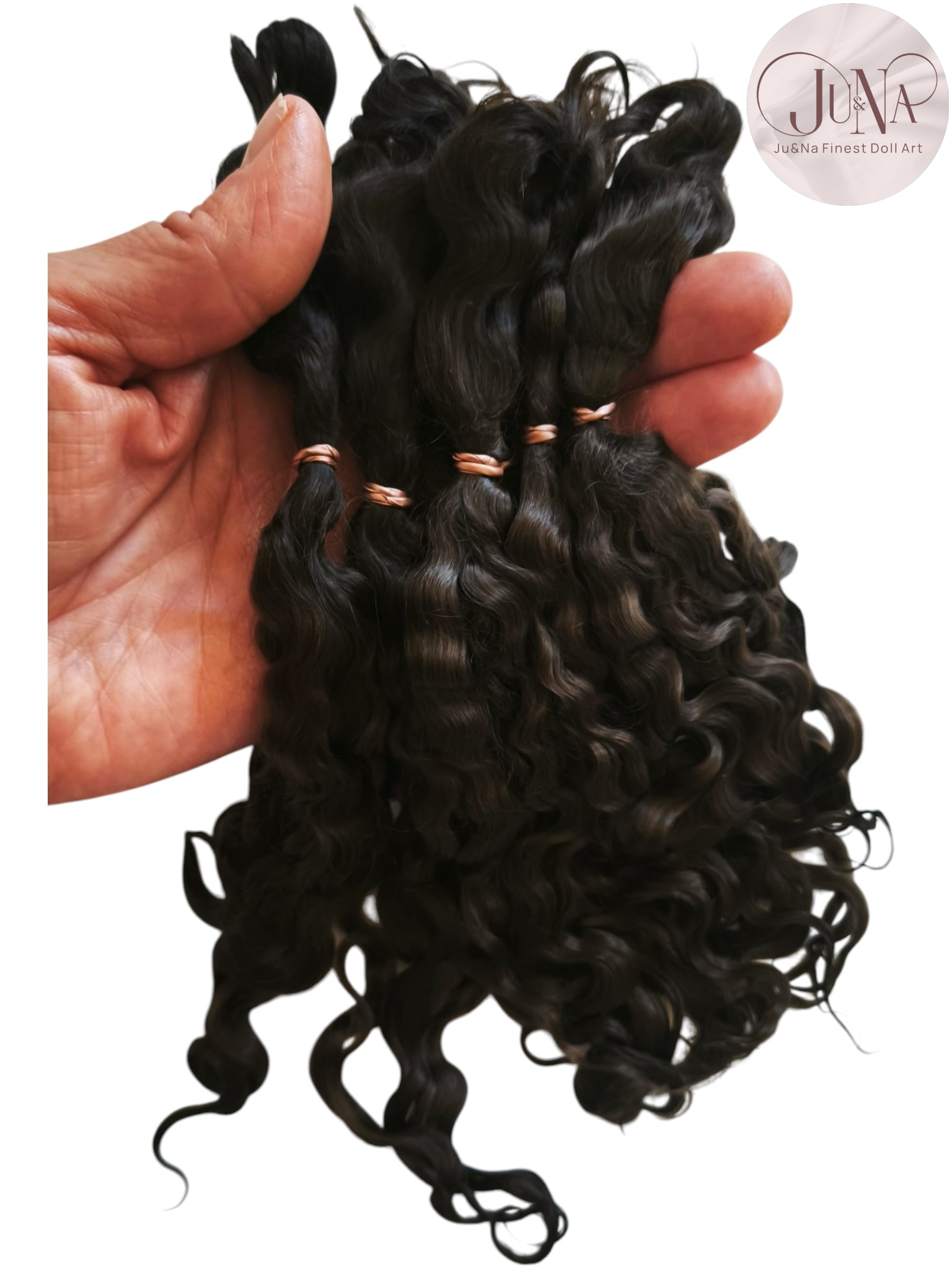 HQ Premium Mohair Black Brown Afro Curly